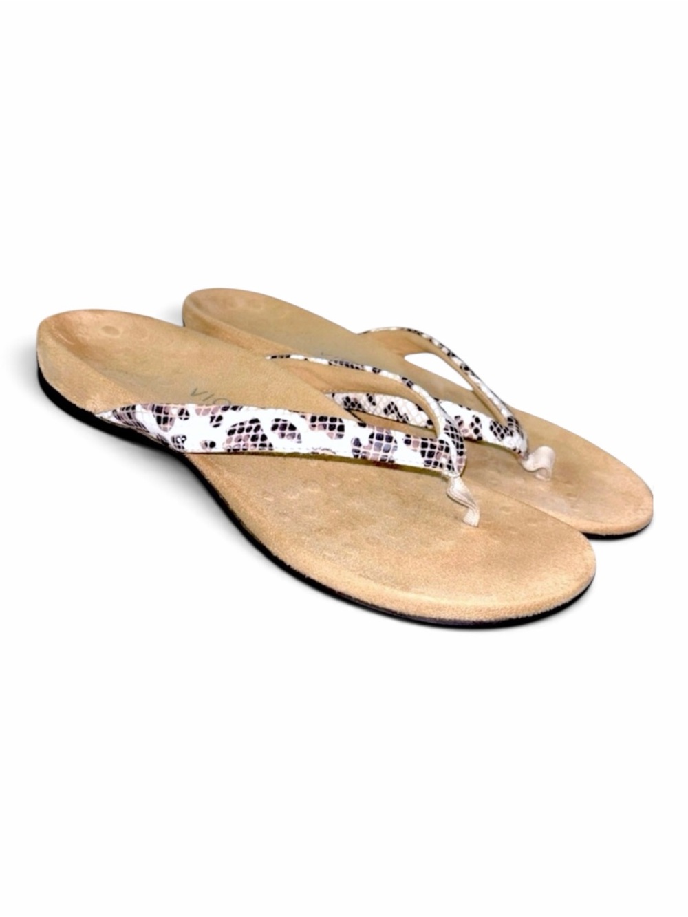 Vionic Dillon Leopard Print Thong Sandals Orthotic Arch Support Flip Flop 8.5